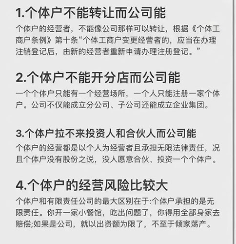 營業執照個體和公司的區別
